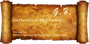 Gerbovics Heliodor névjegykártya